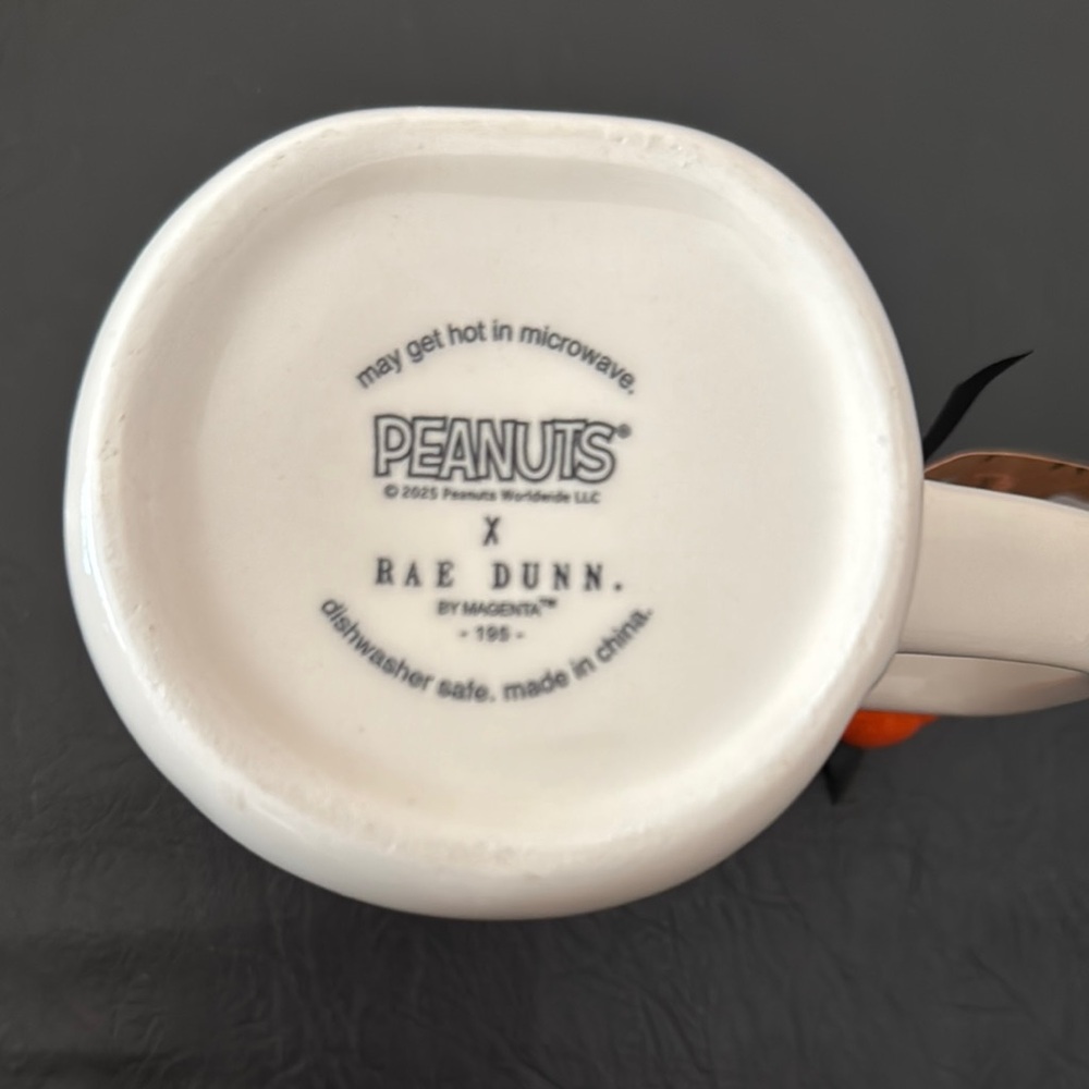 Rae Dunn Peanuts Halloween Mug - White and Orange, Snoopy x Rae Dunn, NEW - Picture 4 of 6
